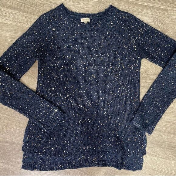 Daniel Cremieux women's sequined high low sweater size small - Picture 1 of 6